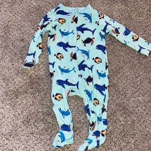 3-6 month aquatic onesie with flipable mitts
